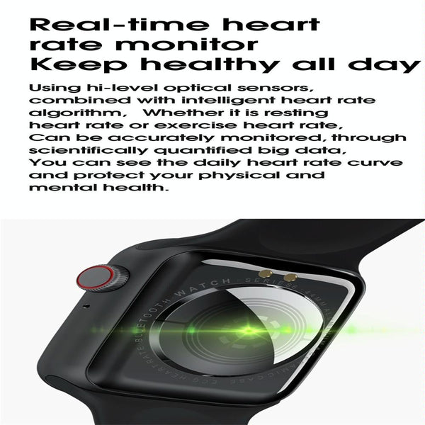 1.75 Inch Ips Smart Watch Waterproof Temp / Heart Bp Sleep Monitoring Black Smart Watches