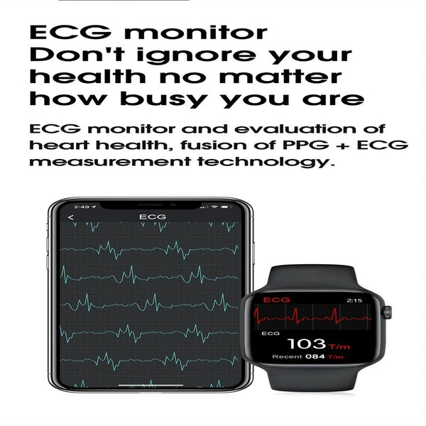 1.75 Inch Ips Smart Watch Waterproof Temp / Heart Bp Sleep Monitoring Black Smart Watches