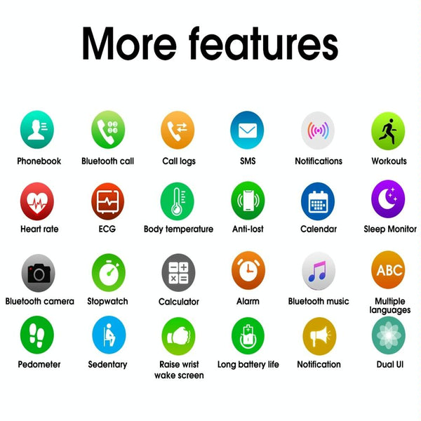 1.75 Inch Ips Smart Watch Waterproof Temp / Heart Bp Sleep Monitoring Black Smart Watches