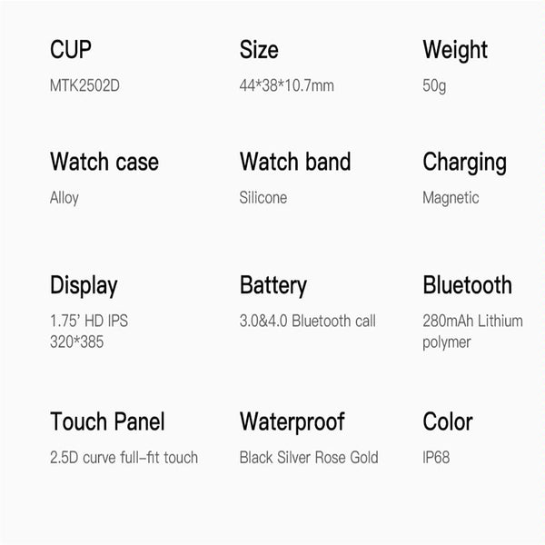 1.75 Inch Ips Smart Watch Waterproof Temp / Heart Bp Sleep Monitoring Black Smart Watches