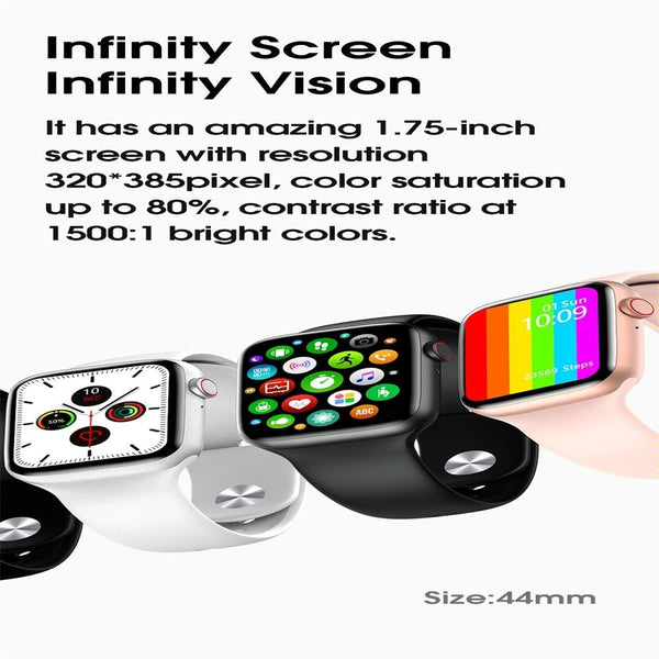 1.75 Inch Ips Smart Watch Waterproof Temp / Heart Bp Sleep Monitoring Black Smart Watches