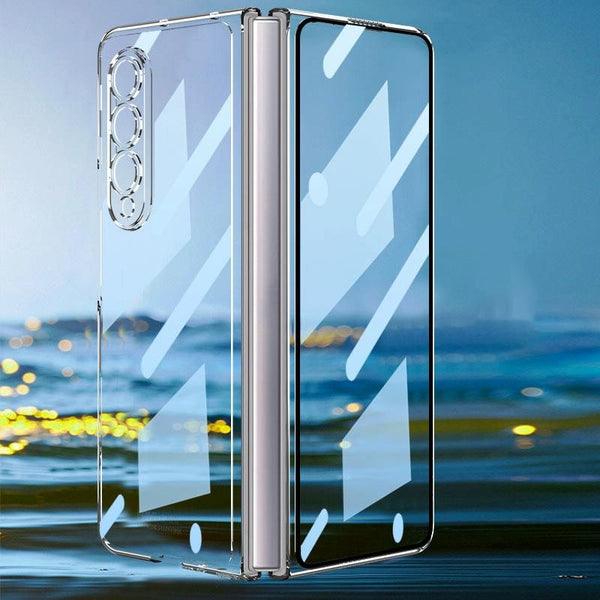For Samsung Galaxy Z Fold4 5G Full Coverage Electroplated Glass Case Transparent Cases Covers & Skins