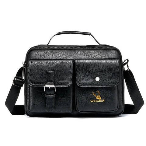 Retro Shoulder Bag For Men Large Capacity Black Bags