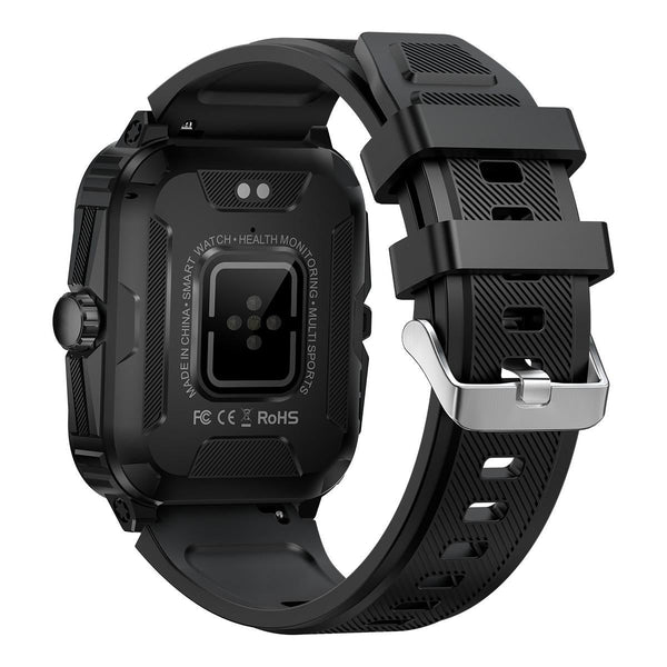 1.96 Inch Hd Square Screen Rugged Smart Watch Supports Bluetooth Calls / Sleep Monitoring Blood Oxygen Black + Silver Smart Watches