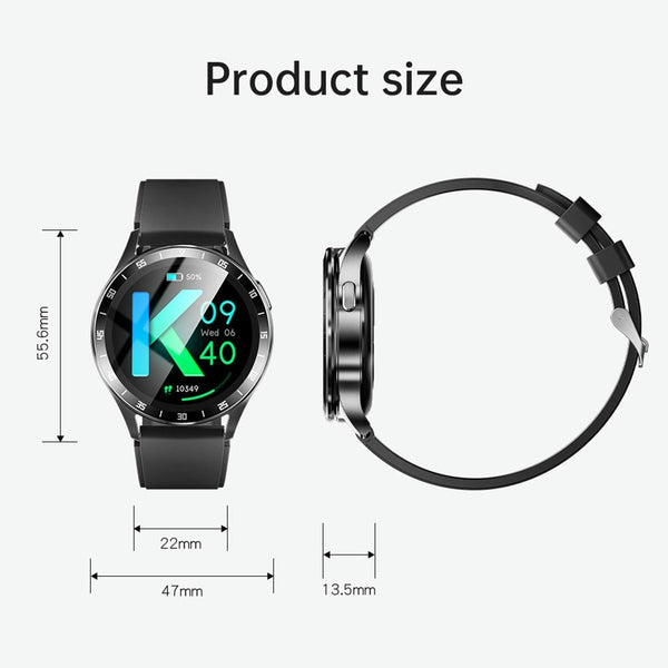 1.39 Inch Waterproof Bracelet Support Bluetooth Call / Nfc Heart Rate Black Smart Watches