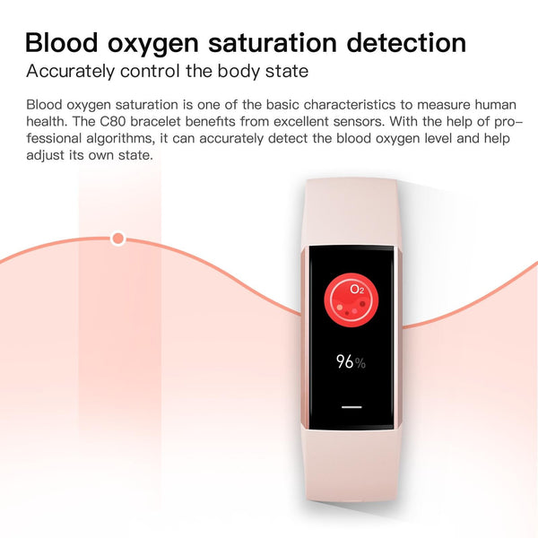 Waterproof C80 Fitness Tracker Ip67 White Smart Watches