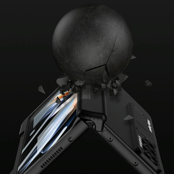 For Samsung Galaxy Z Fold4 5G Foldable Phone Case With Magnetic Closure And Pen Slot Compact And Convenient Champagne Gold Cases Covers & Skins