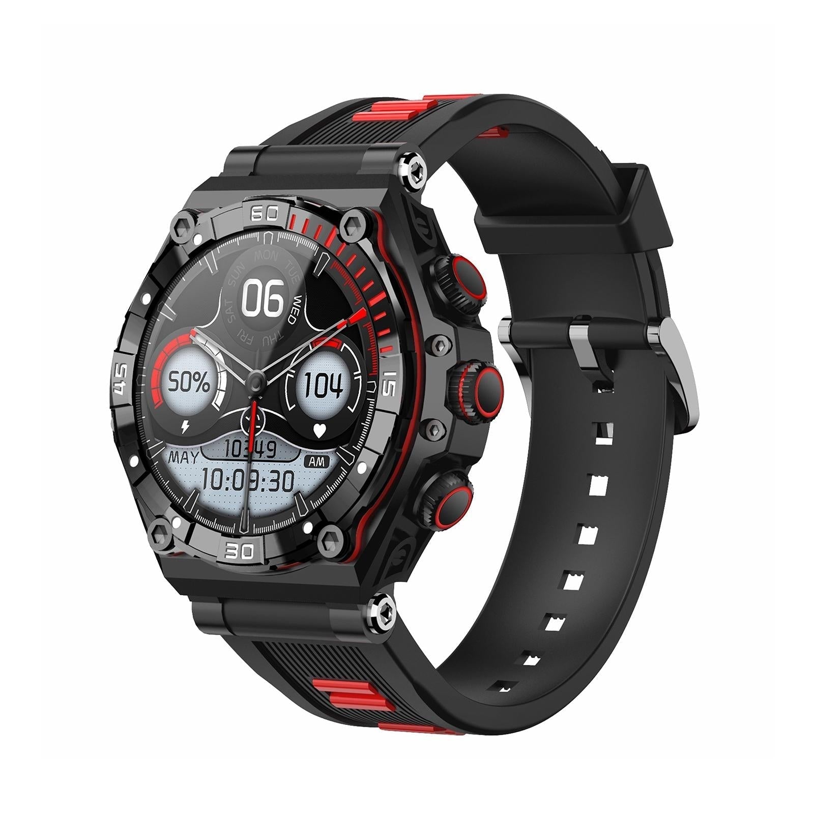 1.43 Inch Amoled Screen Smart Watch Supports Bluetooth Call / Blood Oxygen Detection Red Smart Watches