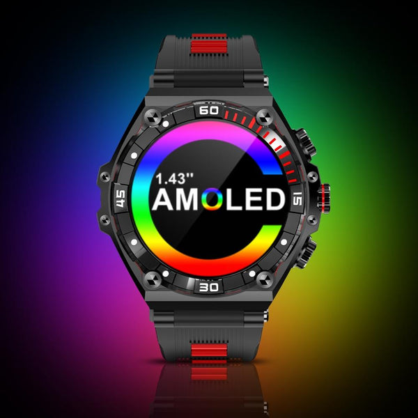 1.43 Inch Amoled Screen Smart Watch Supports Bluetooth Call / Blood Oxygen Detection Red Smart Watches