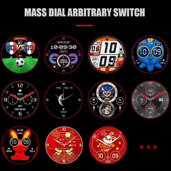 1.43 Inch Amoled Screen Smart Watch Supports Bluetooth Call / Blood Oxygen Detection Red Smart Watches