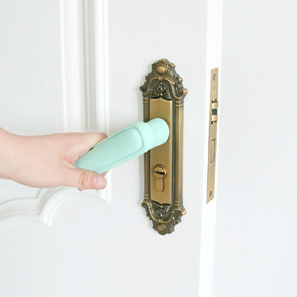 Childproof Silicone Door Handle Protector Anti Collision Guard Creamy White Other Baby Proofing