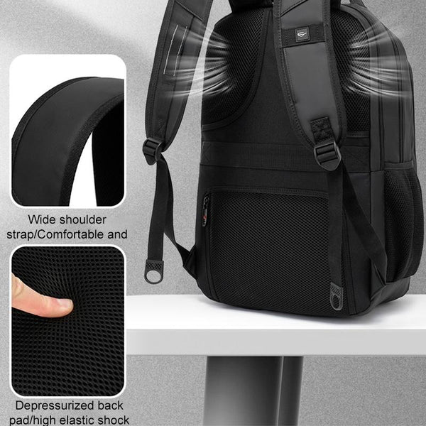 Waterproof Double Shoulder Backpack With Usb Black 17 Inch Laptop Cases & Bags