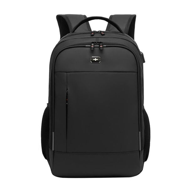 Waterproof Double Shoulder Backpack With Usb Black 17 Inch Laptop Cases & Bags