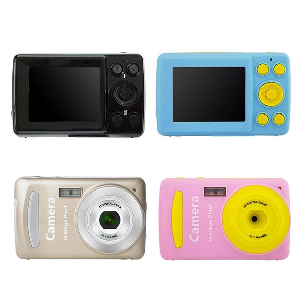 16Mp Mini Digital Camera For Kids 2.4 Inch 720P Cute Cartoon Design Multifunctional Toy Children's Birthday_Black Digital Cameras