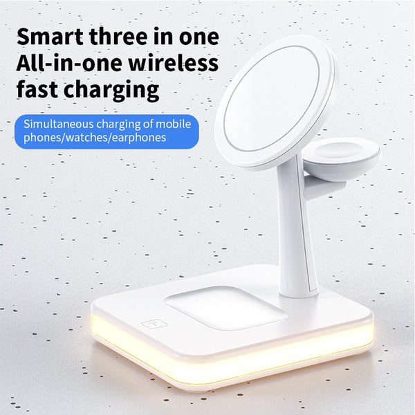 4 In 1 Magnetic Wireless Charger For Iphone / Iwatch Airpods & More Black Chargers & Cradles