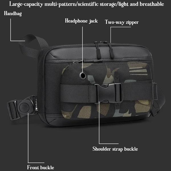 Functional Men Chest Bag Versatile Messenger For Everyday Use Black Bags