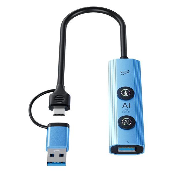 5 In 1 Usb3.0 / Type C Hub Adapter Dock Blue Usb Cables Hubs & Adapters