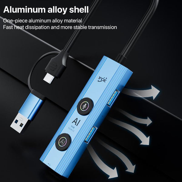 5 In 1 Usb3.0 / Type C Hub Adapter Dock Blue Usb Cables Hubs & Adapters