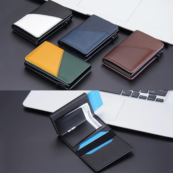 Anti Theft Rfid Leather Wallet Secure Design Black Wallets