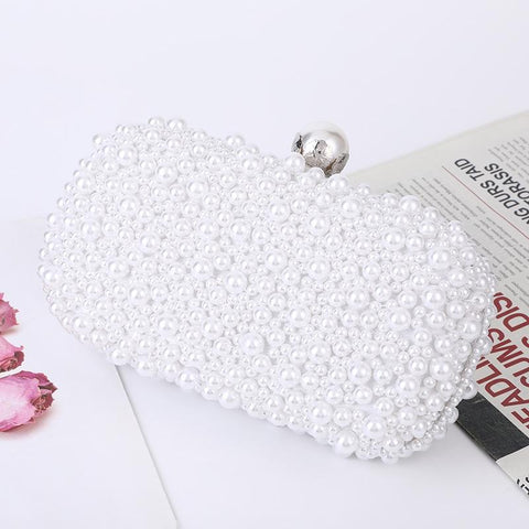 Soft Lock Pearl Evening Bag Chic Crossbody White Women's Bags & Handbags