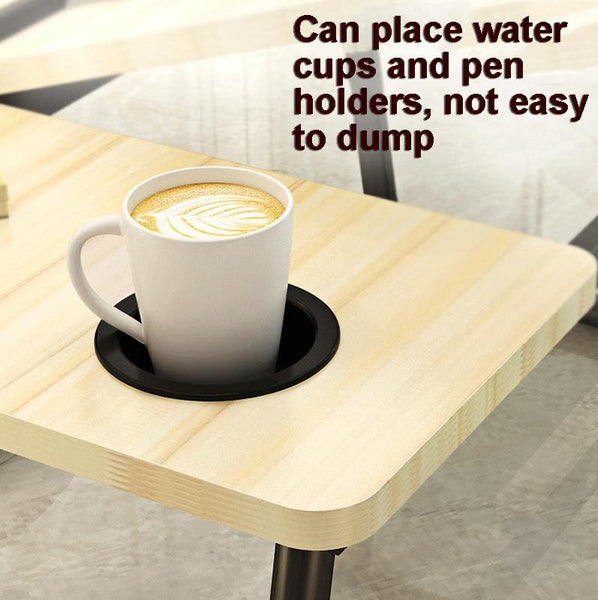 Folding Laptop Desk With Cup Holder Four Speed Lifting Table For Dorms Pink Laptop Desks