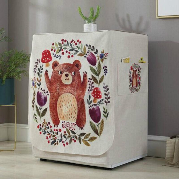 Cartoon Cotton Linen Drum Roller Washing Machine Dust Cover 83X60x60cm Size Hello Rabbit Washing Machines