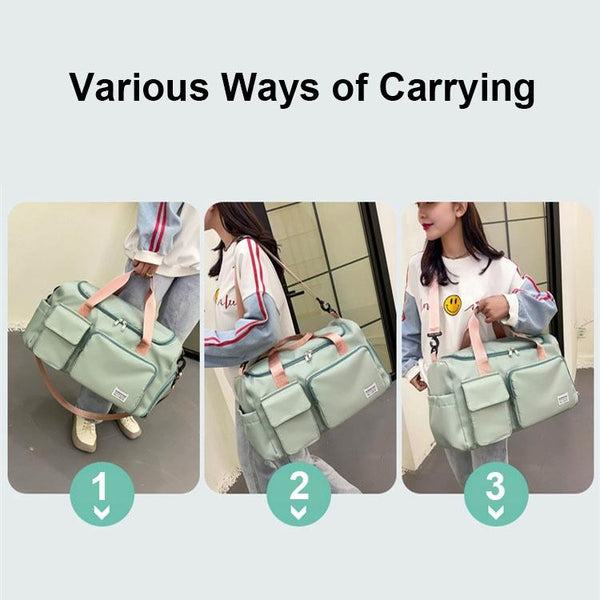 Compact Waterproof Gym Bag For Travel Size Light Grey Gym Bags