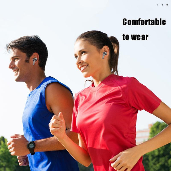 Black Wireless Bluetooth Earphone With Touch Display Earbuds