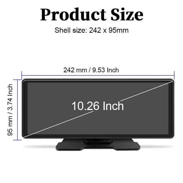 10.26 Inch Car Display Carplay / Android Auto Screen Mirroring Camera Other Car Video
