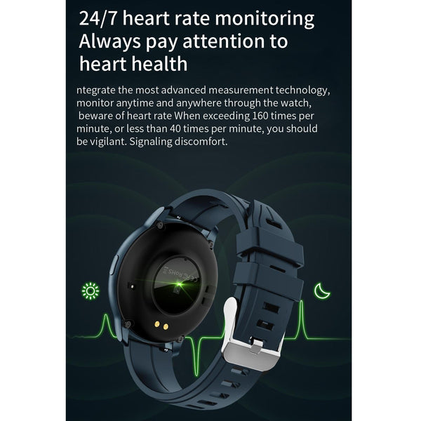 1.3 Inch Ips Colour Screen Ip67 Waterproof Smart Watch Support Sleep Monitor Heart Rate Blood Pressure Black Smart Watches