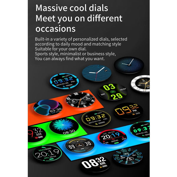 1.3 Inch Ips Colour Screen Ip67 Waterproof Smart Watch Support Sleep Monitor Heart Rate Blood Pressure Black Smart Watches