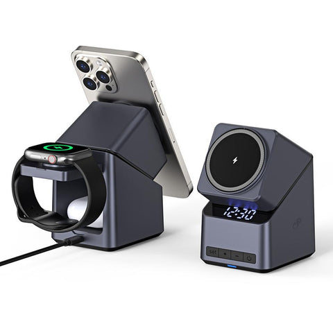 180 Rotating 4 In Magnetic Wireless Charger Grey Chargers & Cradles