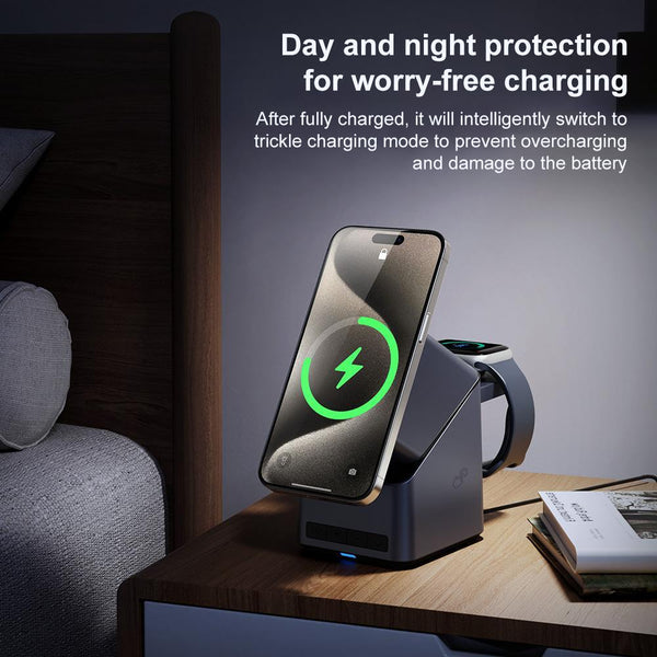 180 Rotating 4 In Magnetic Wireless Charger Grey Chargers & Cradles