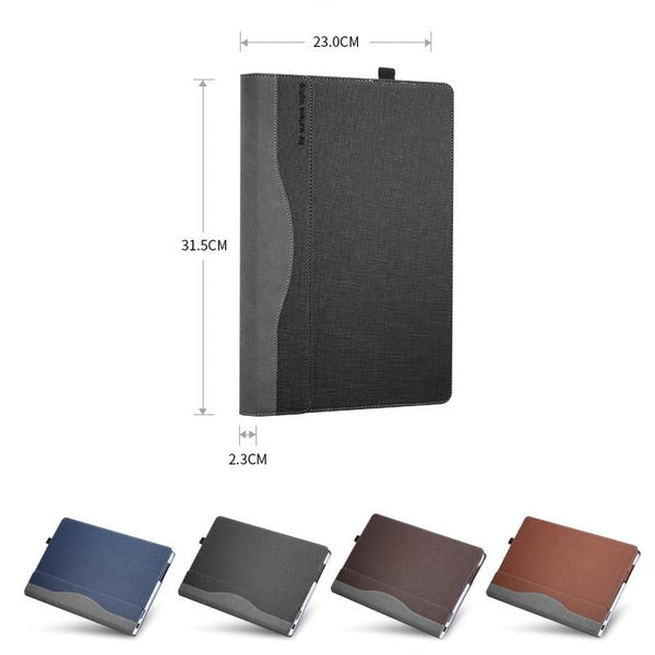 Versatile 13.5 Leather Laptop Sleeve For Microsoft Surface Multi Functional Blue Laptop Cases & Bags