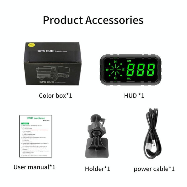 Car Head Up Display Speed Alarm English Version Other Instruments & Gauges