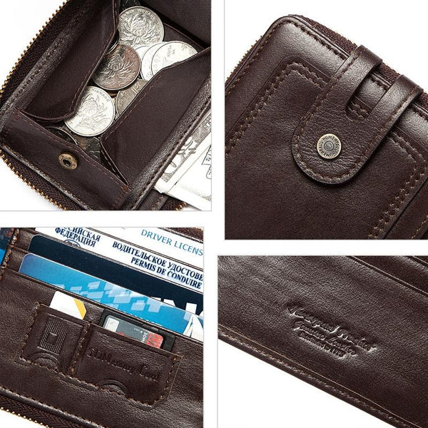 Men Leather Wallet With Rfid Protection And Coin Pocket Black Wallets