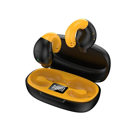 Wireless Ear Clip Bluetooth Headset With Led Display Noise Reduction Earbuds