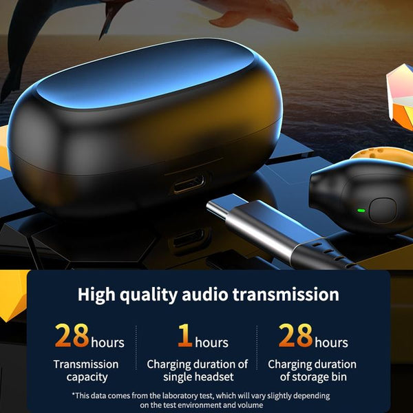 Wireless Ear Clip Bluetooth Headset With Led Display Noise Reduction Earbuds