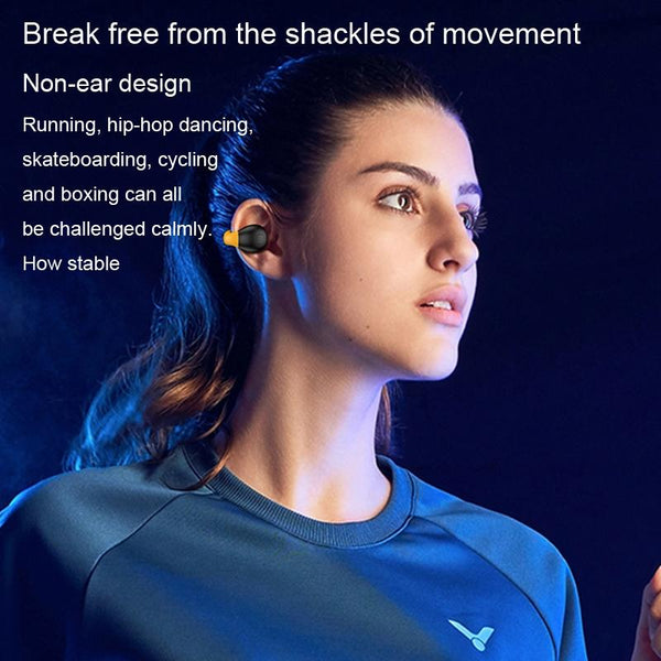 Wireless Ear Clip Bluetooth Headset With Led Display Noise Reduction Earbuds