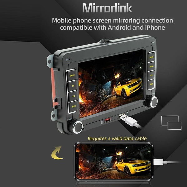 7 Inch Car Mp5 Player With Carplay / Android Auto F9070 Black Video In Dash Units W/O Gps