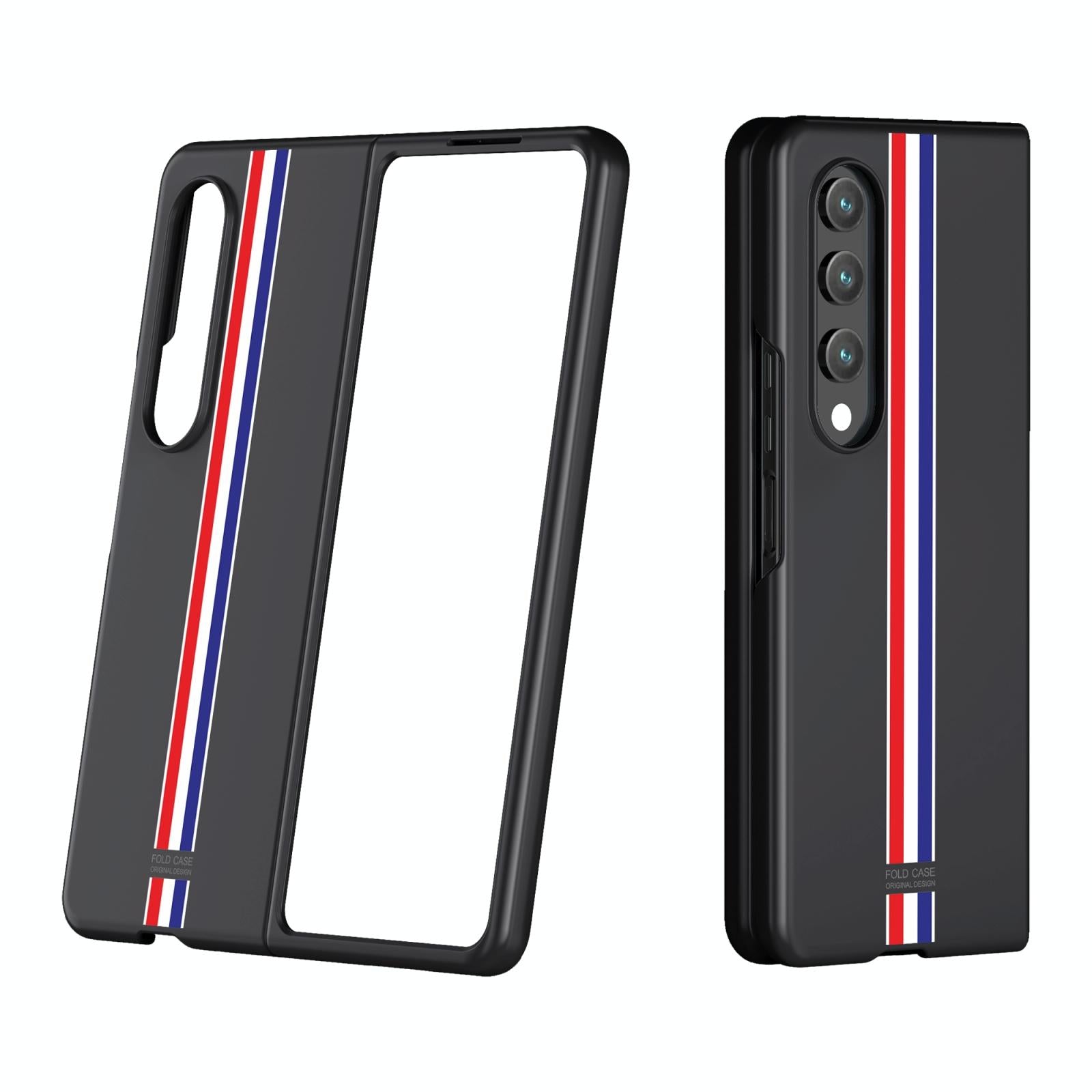 For Samsung Galaxy Z Fold4 5G Frosted Skin Case Slim & Stylish Black Color Bar Cases Covers & Skins