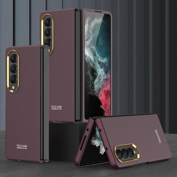 For Samsung Galaxy Z Fold4 5G Electroplating Lens Frame Case Ultra Thin Grey Cases Covers & Skins