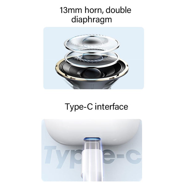 Wireless Bluetooth Earphones With Noise Reduction 5.1 White Earbuds