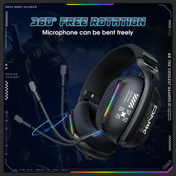 Tri Mode Bluetooth Gaming Headset Black Headsets