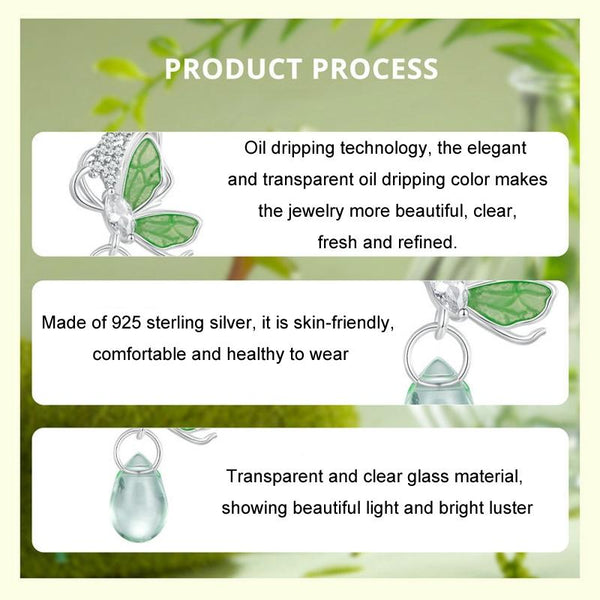 925 Sterling Silver Platinum Plated Butterfly Water Drop Diy Beads Charms & Pendants