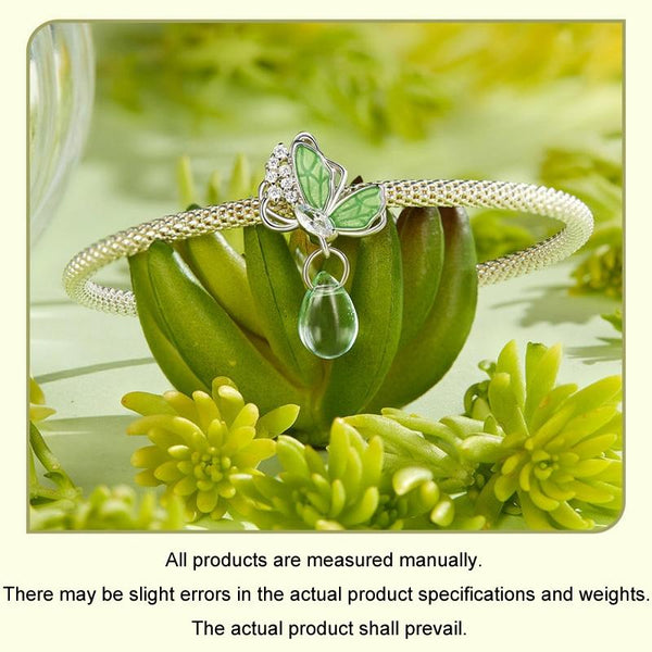 925 Sterling Silver Platinum Plated Butterfly Water Drop Diy Beads Charms & Pendants