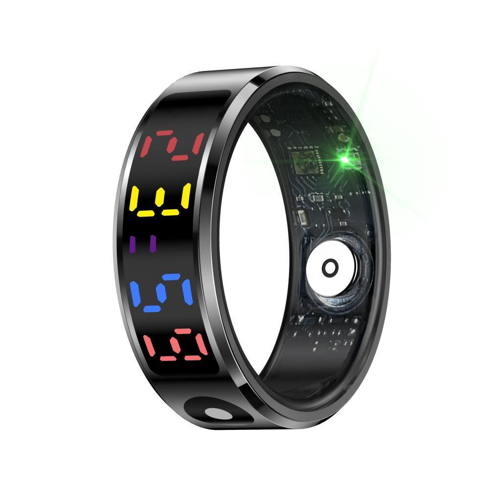 Smart Ring Heart Rate Blood Oxygen Sleep Sports Size 12 Black Activity Trackers