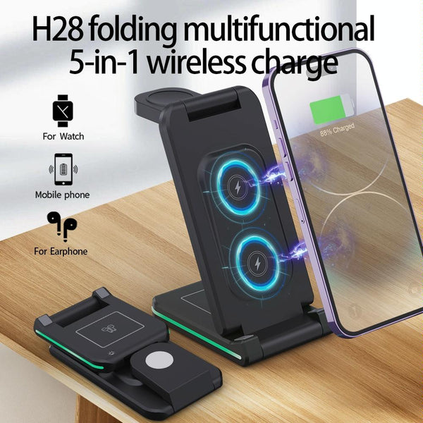 5 In 1 Foldable Wireless Charger 15W Black Chargers & Cradles
