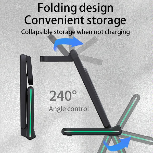 5 In 1 Foldable Wireless Charger 15W Black Chargers & Cradles