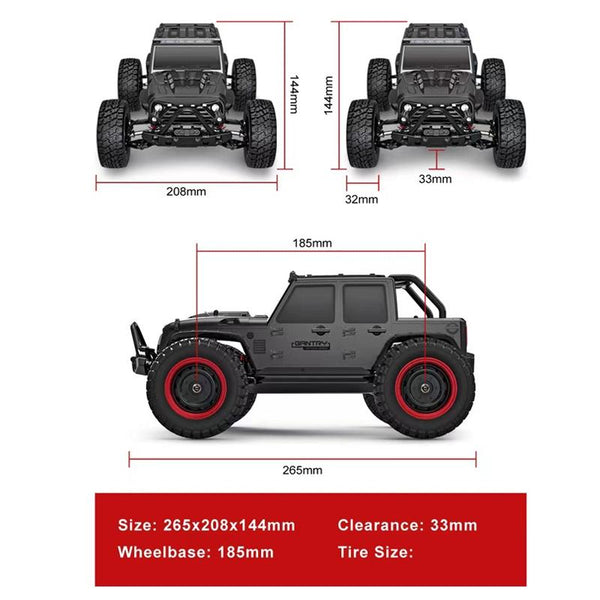 Off Road 4Wd Electric Rc Vehicle 2.4G Wrangler Black Rc Model Vehicles